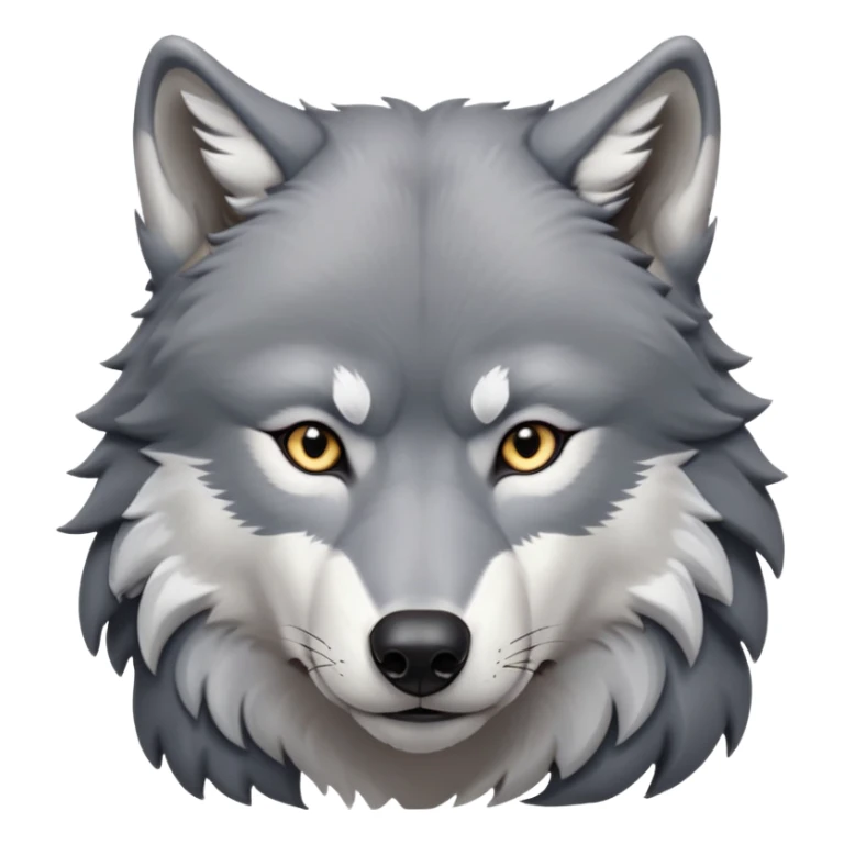 cinematic-noble-realistic-wolf-portrait-emoji,-poised-and-regal,-with-a-strong,-lean-build-and-a-sleek,-well-groomed-fur-of-grey-and-white,-deep-set-soulful-piercing-eyes,-simplified-yet-sharp-and-sophisticated-features,-highly-detailed,zoomed out showing shoulders sticker