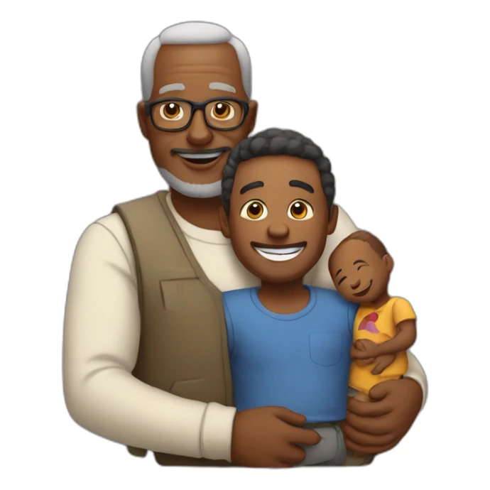 papa avec son enfant dans les bras sticker