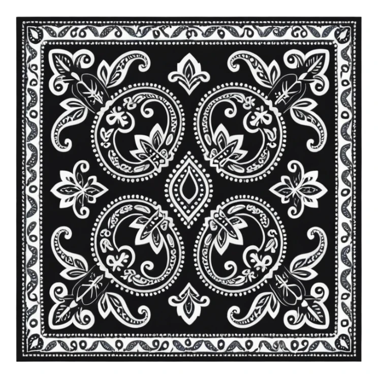 Black Paisley Bandana sticker