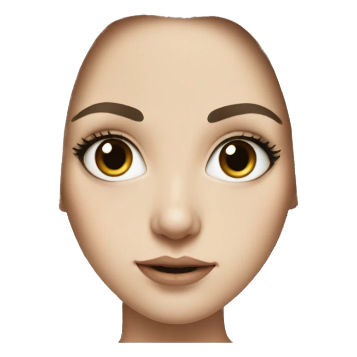 Hyper realism white girl with long black hair sticker