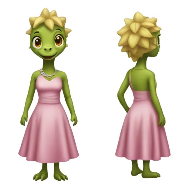 dino in a dress sticker