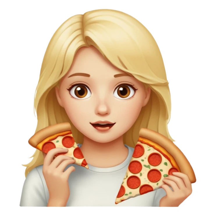 Blonde girls eating pizza sticker