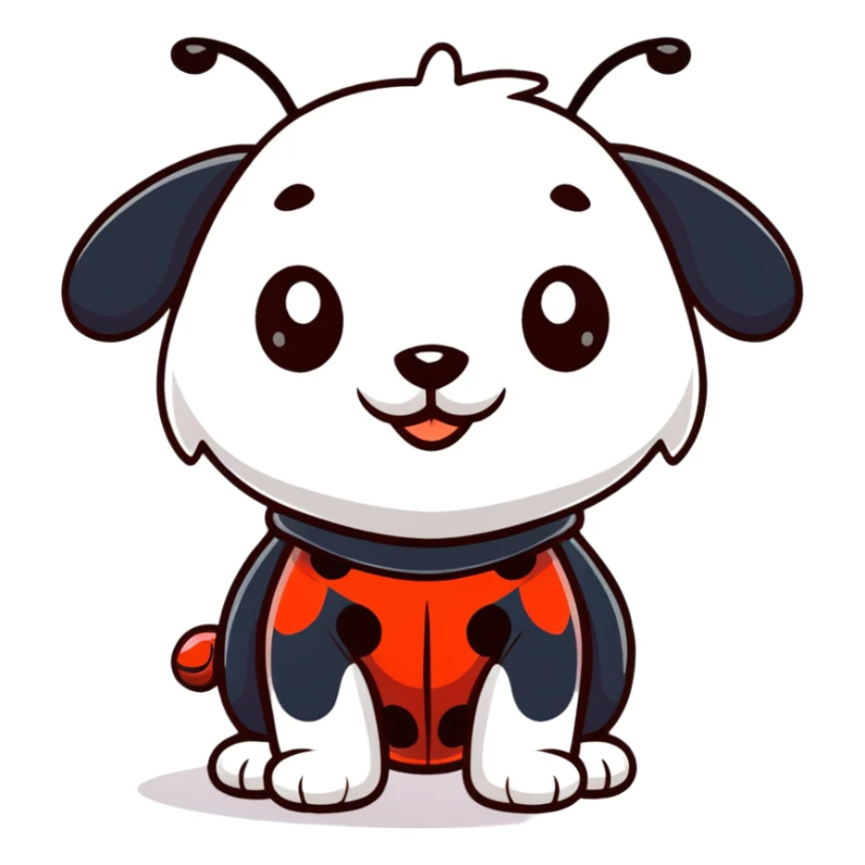 cute puppy in a ladybug costume sticker