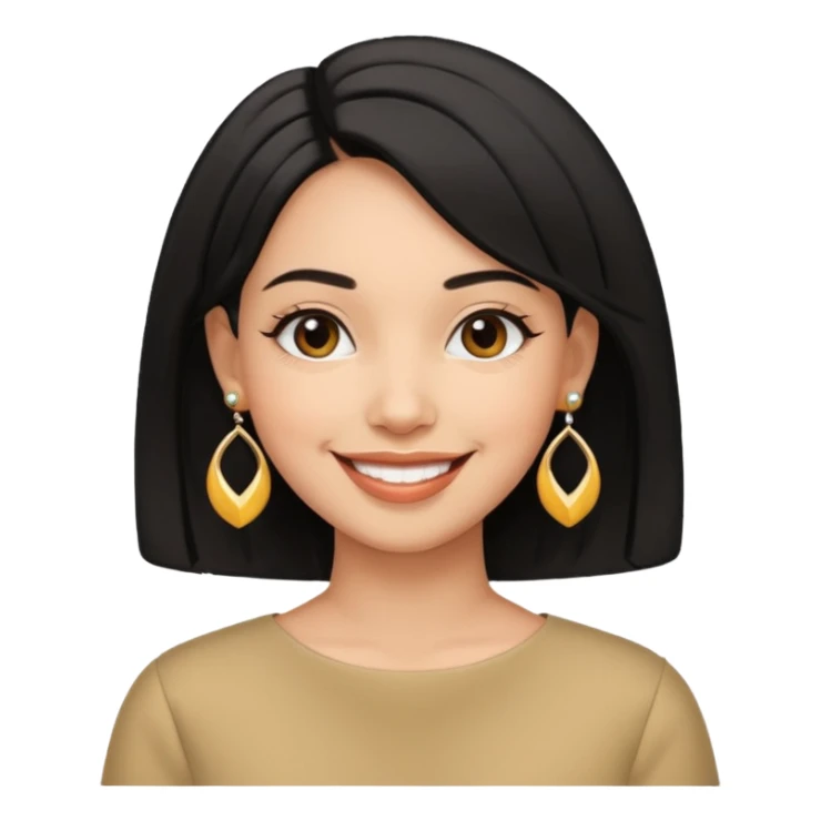kardashaian sister with bob black hairstyle and big designed earrings sticker