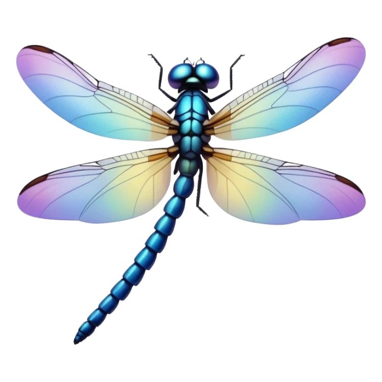Peaceful Dragonfly change color  keep  black background  sticker