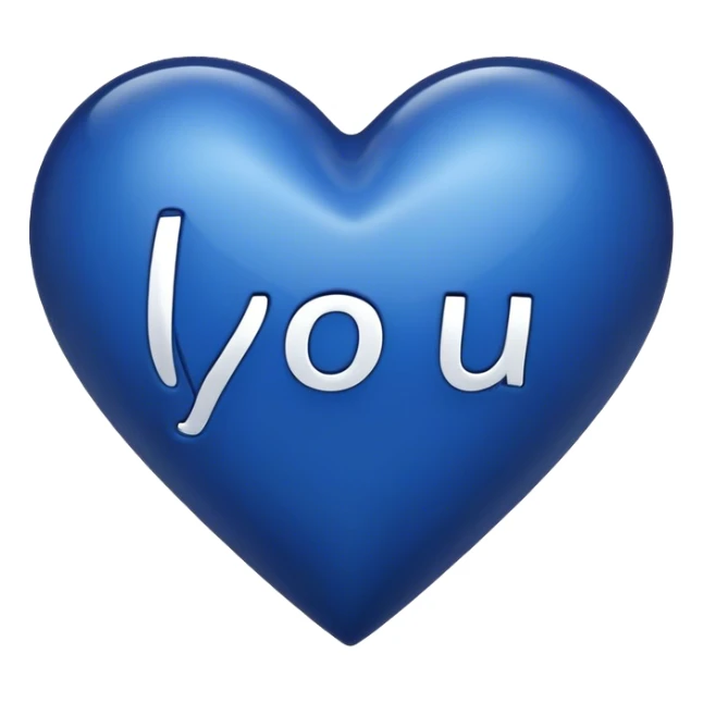Dark blue heart with the words I Love You Ry sticker