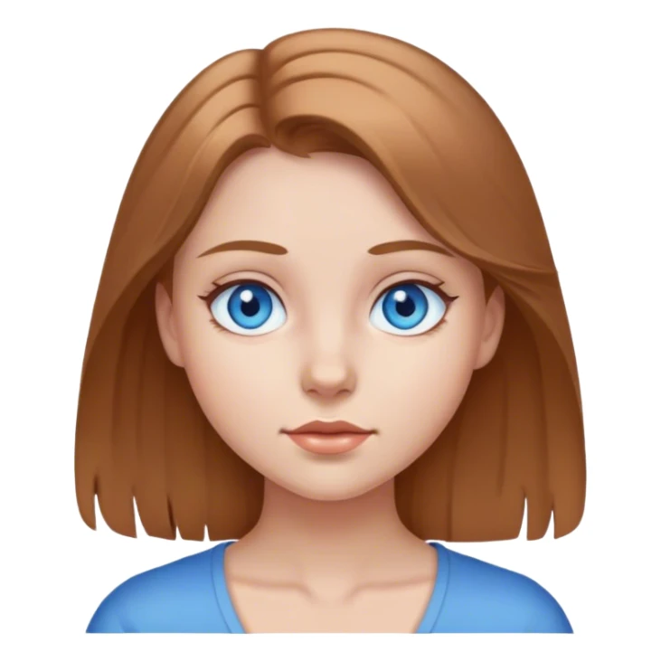 Girl with light Brown hair blue eyes sticker