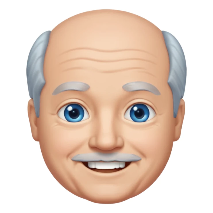 Kyle Gass with blue eyes, grey hair sticker