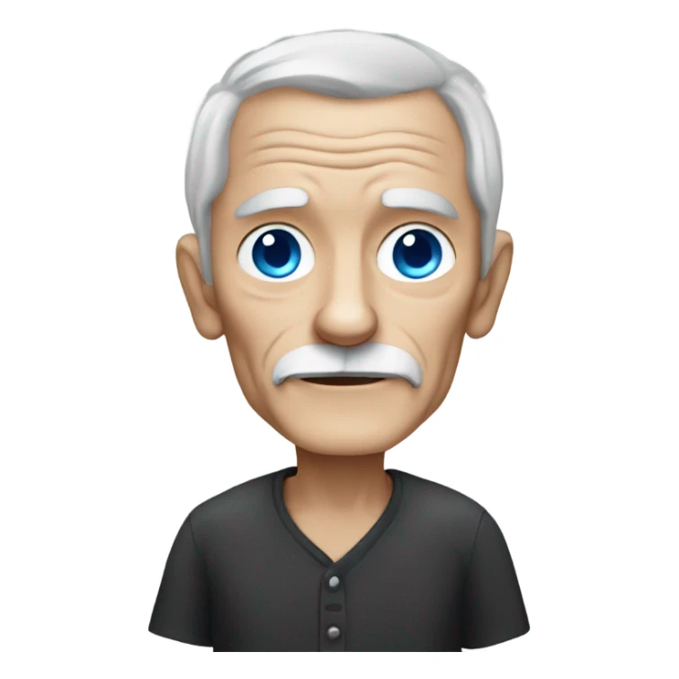 Old man with blue eyes and black long haired chihuahua sticker