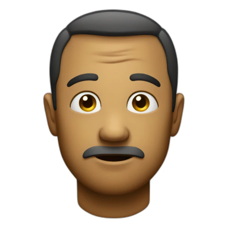 Sad emoji wearing a happy mas sticker