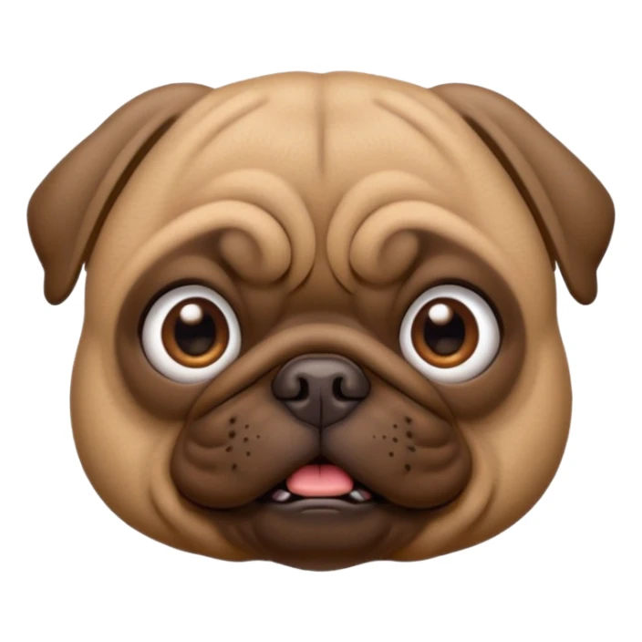 Brown Pug dog I'd like a 3D emoji sticker