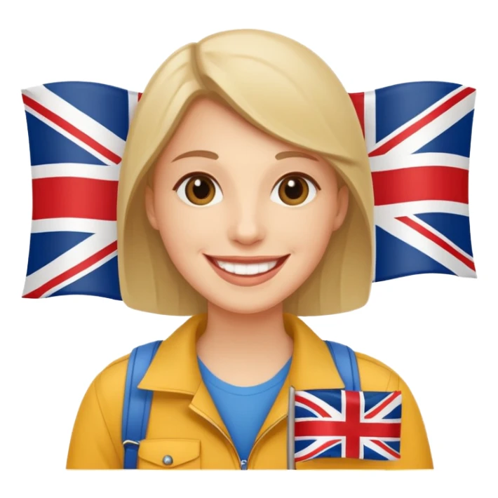 a tourist with an English flag sticker