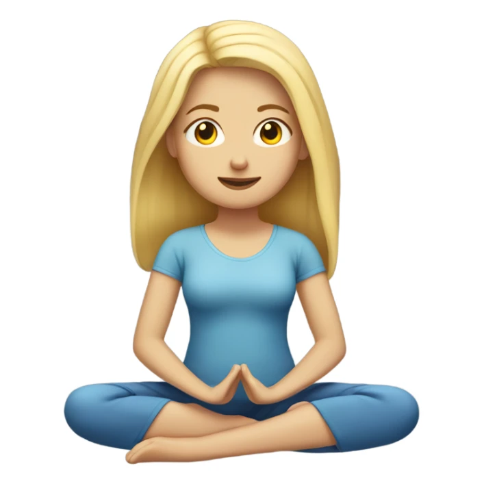 blond girl with light skin, meditating  sticker