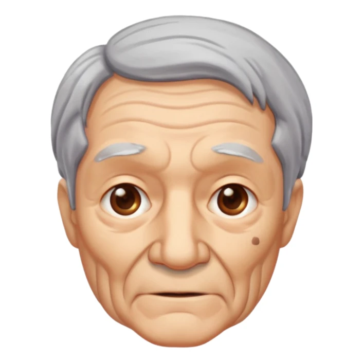 old man with wrinkles, age spots, and gray hair sticker