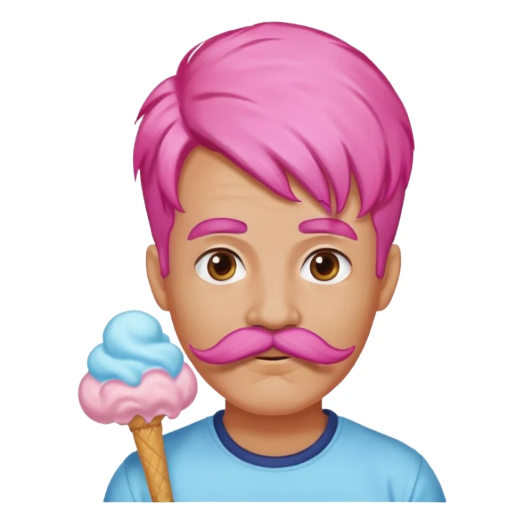 cloud person cotton candy sassy very big mustached sticker