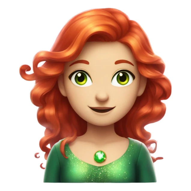 A red-haired girl with green eyes who loves magic sticker