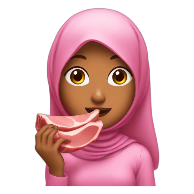 muslim girl eat pork sticker