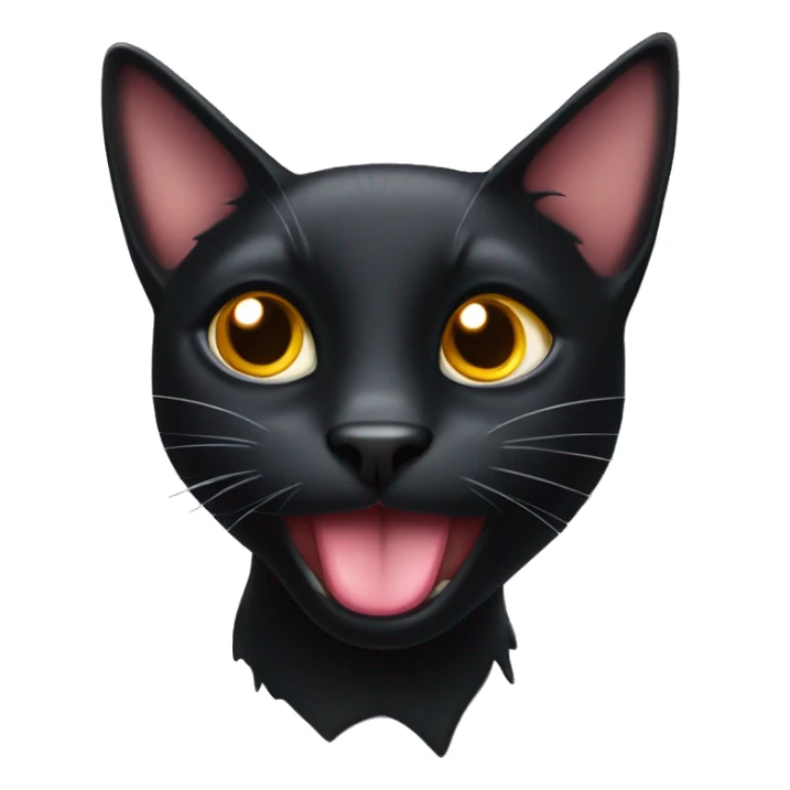 Black cat with tongue out sticker