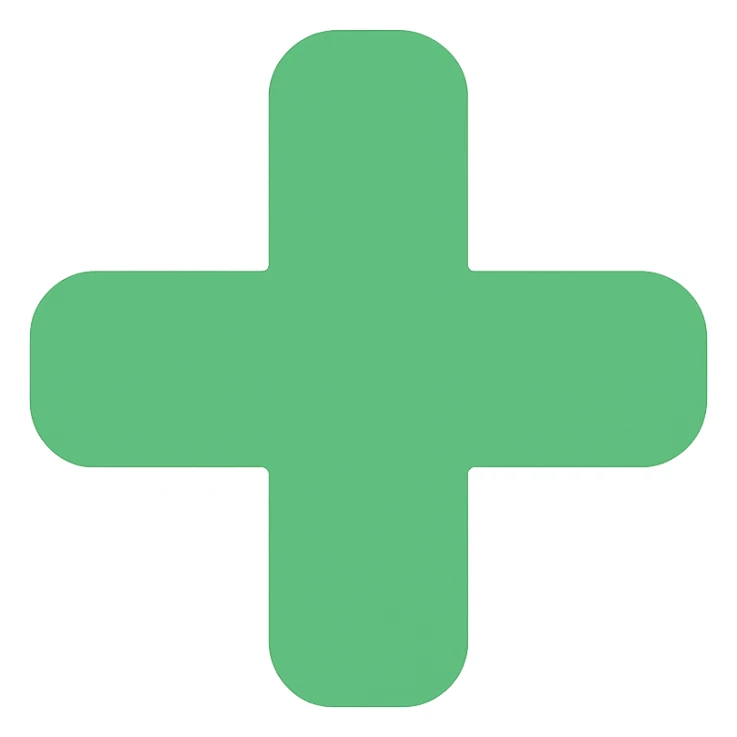 minimalist green plus sign, flat style, suitable for a changelog Discord channel sticker