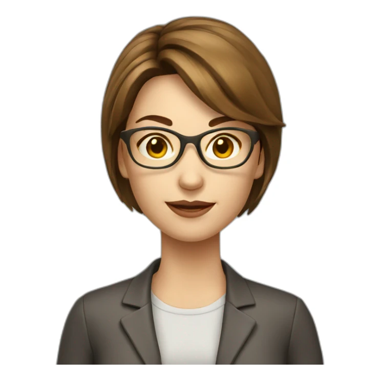 a woman medium short brown hair with golden glasses teacher math sticker
