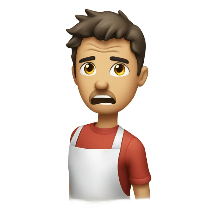 person tearing their apron off in anger sticker