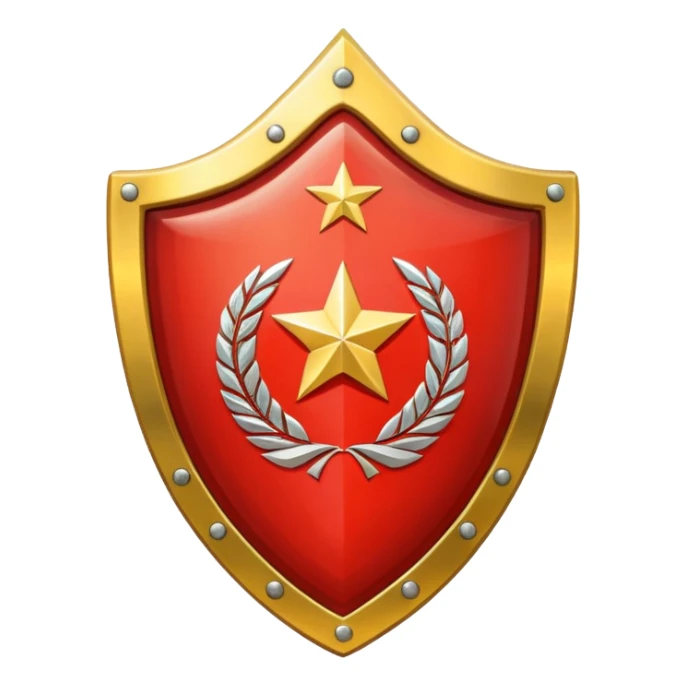 generate a very realistic shield metal with the USSR flag sticker