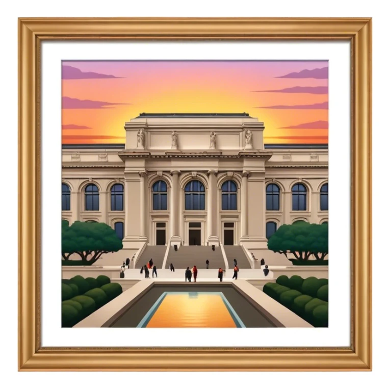 the met museum new york city at sunet sticker