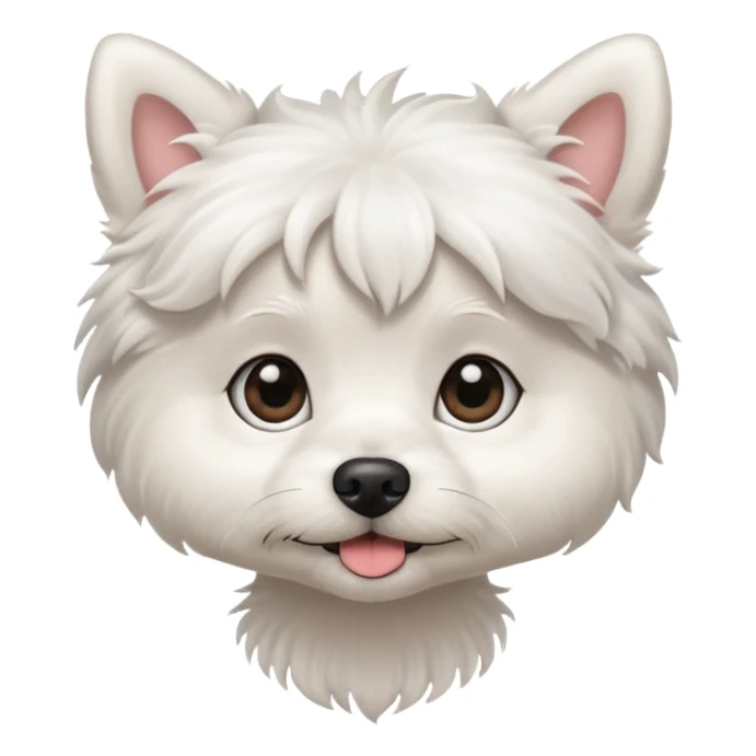 lil white dog with lashes sticker