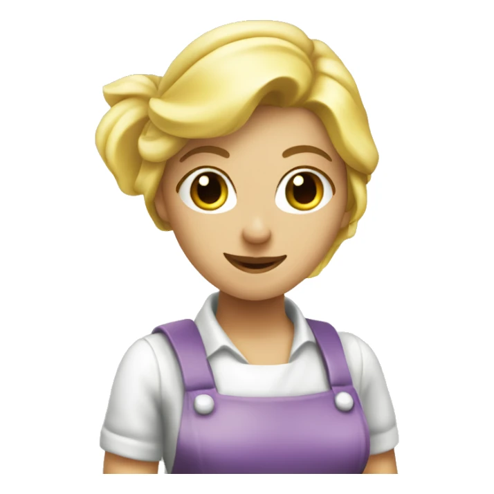 Cleaning maid with blond hair and a spray bottle  sticker