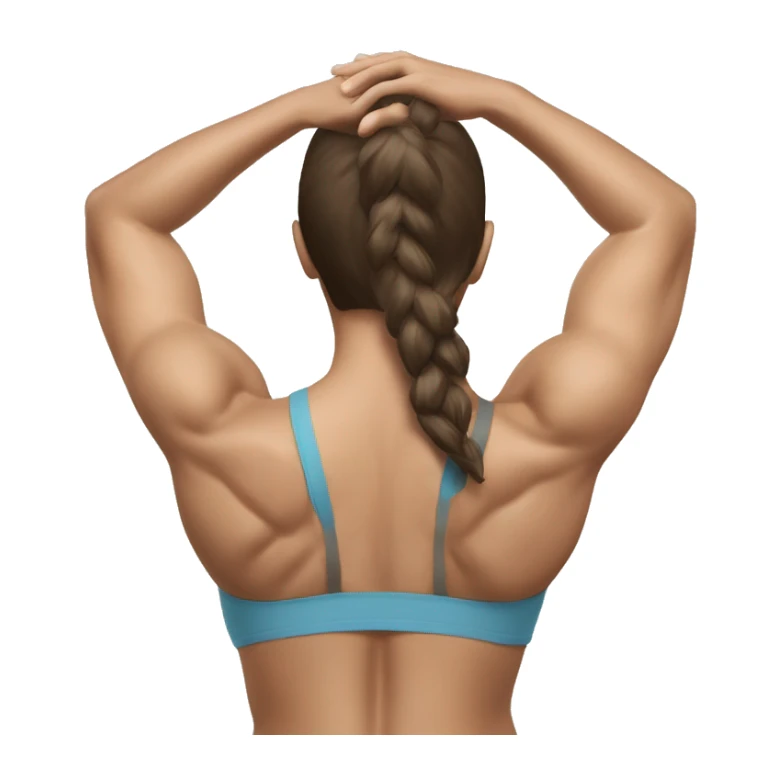 Fit Caucasian Woman large Back muscles, brunette sticker