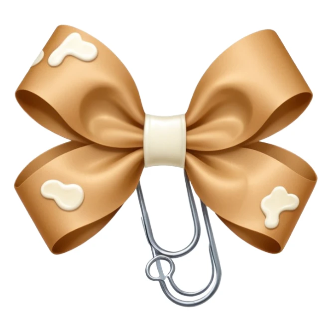 brown paper clip with milk bow sticker