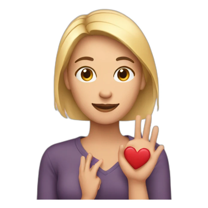 women with handheart sticker