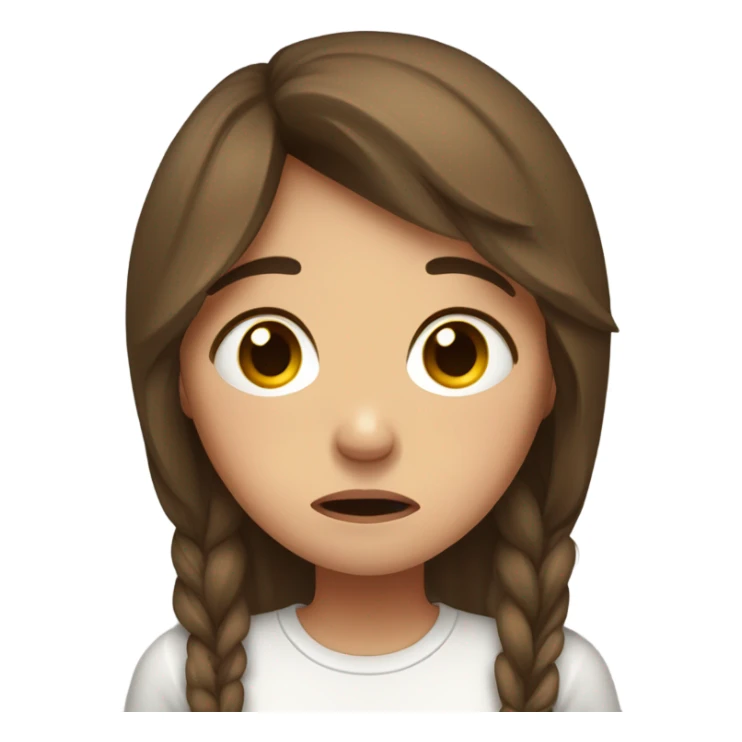 girl brown hair hysterically crying sticker