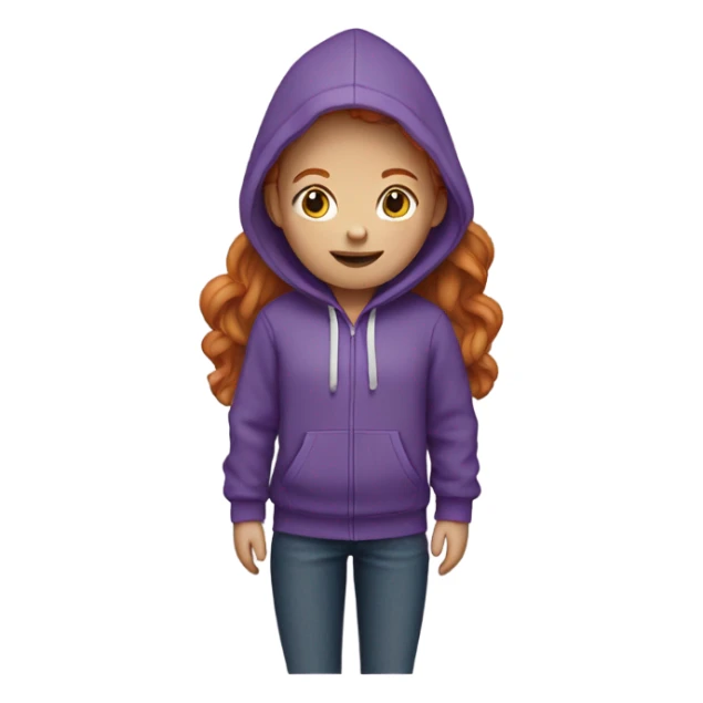 ginger girl in a purple hoodie sticker
