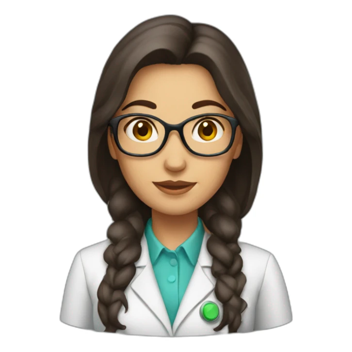 Brunette scientist woman sticker