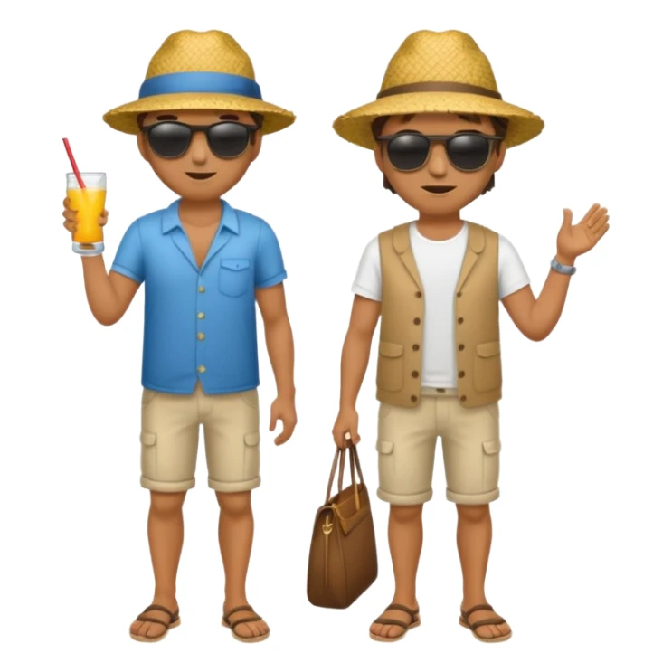 full body man with strow hat sticker