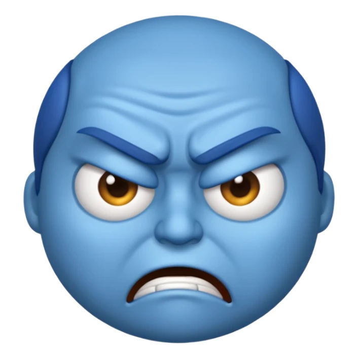 Blue emoji angry  sticker