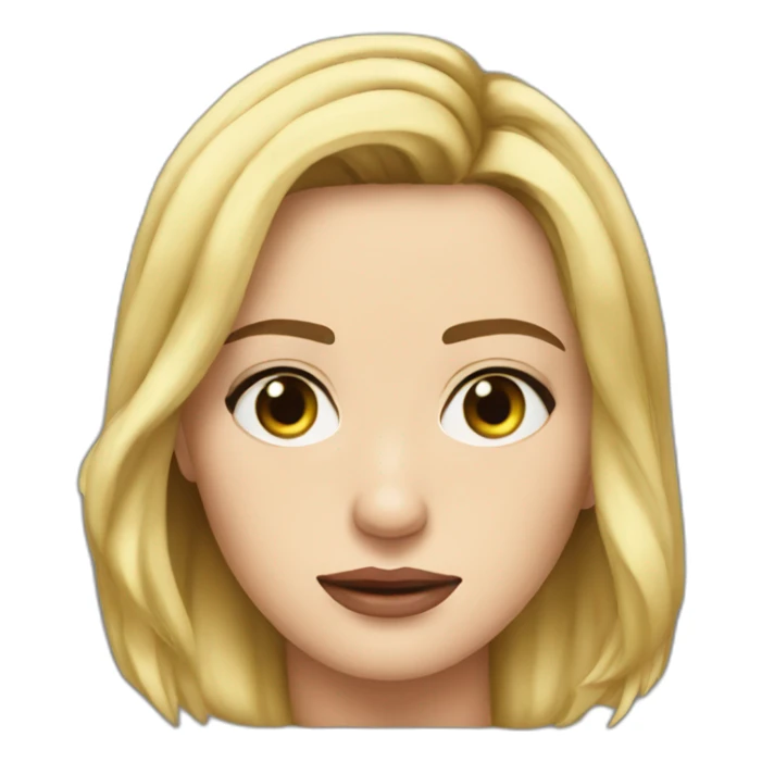 blonde Emily blunt serious cartoon wearing tee sticker