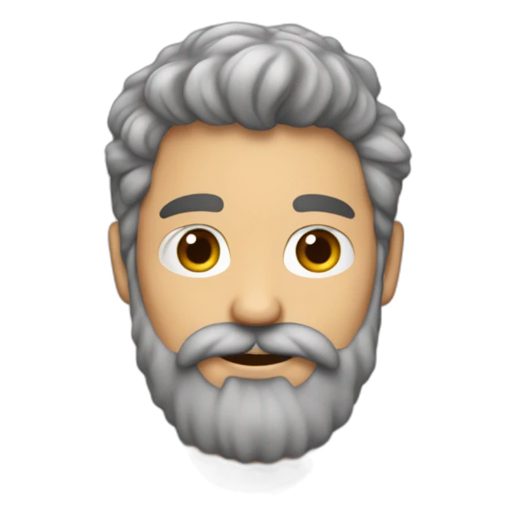 hombre pelo gris barba de candado comiendo pastel sticker