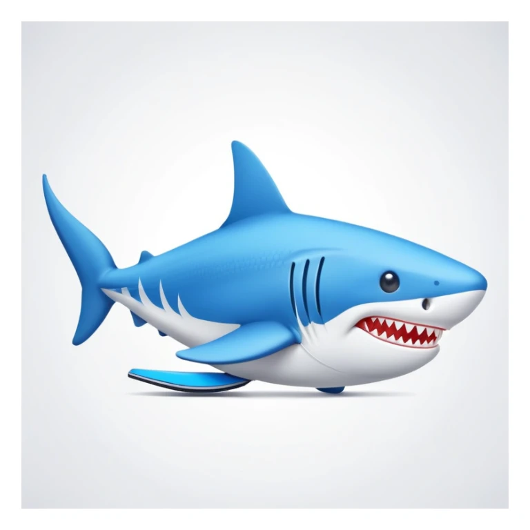Un tiburón con zapatillas nike azules sticker