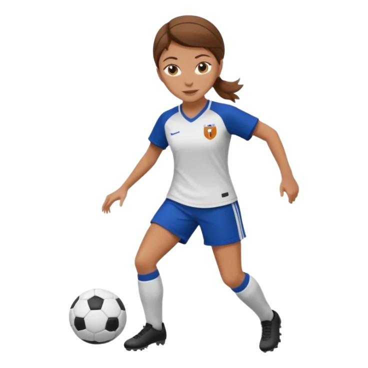 chica blanca con pelo castaño jugando futbol sticker
