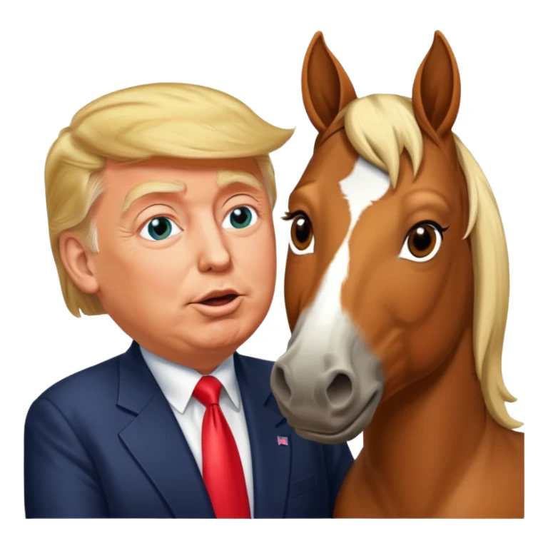 Donald trump kissing a horse named bubba sticker