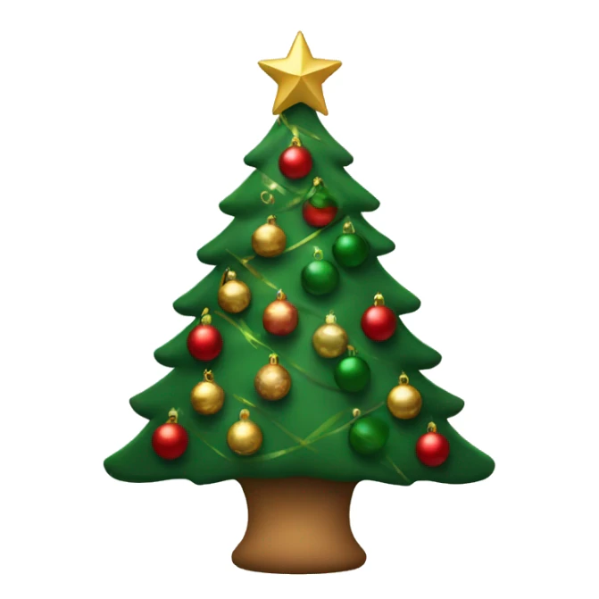 Christmas tree with red, green, and gold ornaments sticker