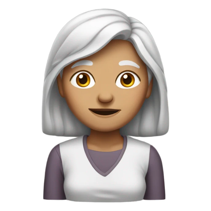 Wrinkly old woman long straight hair  sticker