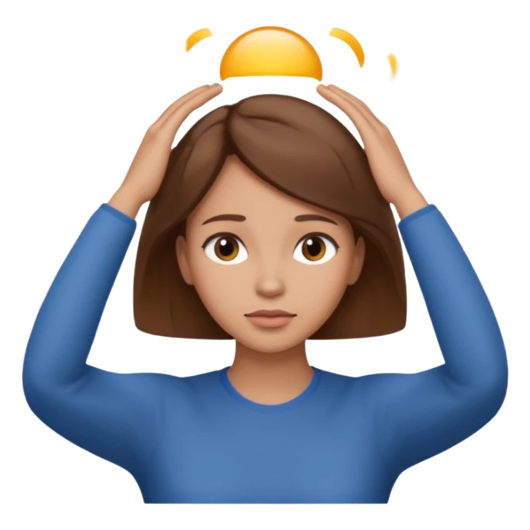 decision gesture women hands on top of the head sticker