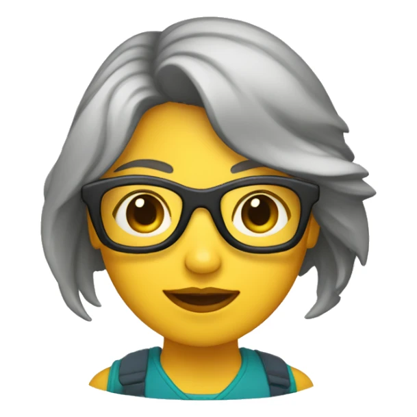 mujer colorada , con lentes y una lupa en su mano  sticker