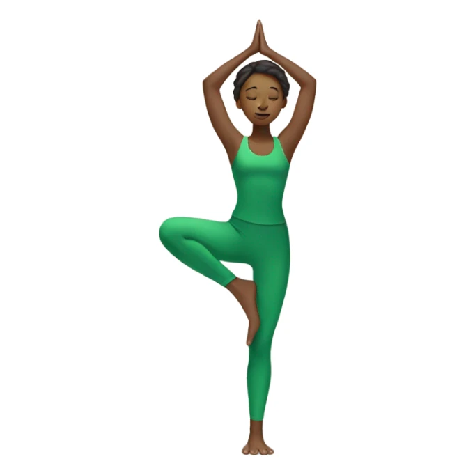 A girl does yoga in a green suit sticker