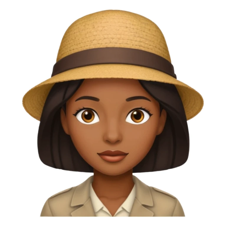 black woman with hat sticker
