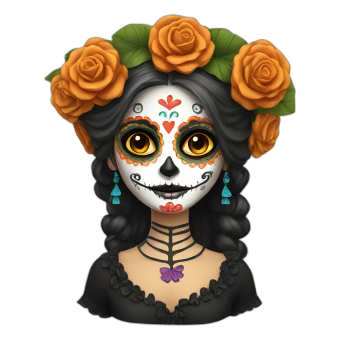 dia de los muertos girl happy sticker