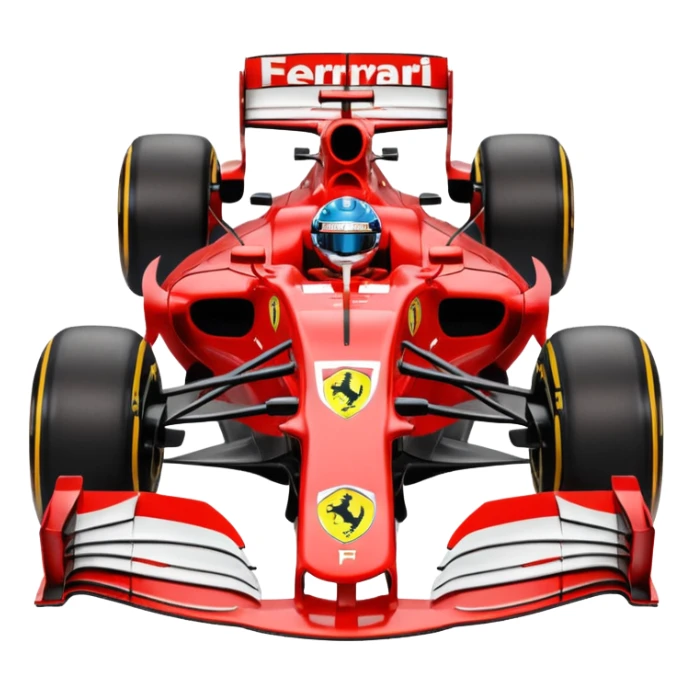 Make a Ferrari f1 car with leclerc driving it emoji sticker